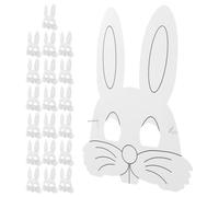 SAFIGLE 20pcs Rabbit Paper Masks for Blank Doodle Craft Masks for Parties School Activities Art Projects for Creative Fun and Skill Development