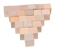 SAFIGLE 20pcs Wooden Square Blocks DIY Craft Cubes for Building Natural Wood Material Creativity Fine Motor Skills Development for Classroom and Art Projects