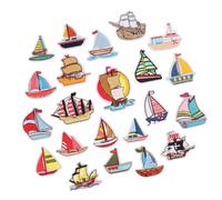 SAFIGLE 23pcs Embroidered Sailboat Applique Patches for Sewing DIY Crafts, Polyester Cloth Accessories to Decorate Hats and Jeans, for Costumes and Personalising Clothing