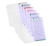 SAFIGLE 24pcs Binder Zipper Envelopes A6 Loose Leaf Budget Sheets PVC Material Assorted Color 6 Rings Convenient Sturdy Cash Organiser Can Be Put in Wallet