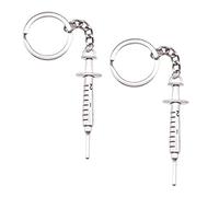 SAFIGLE 24pcs Fluffy Keyring for Bag Nursing Assistant Key Chain Syringe Key Bag Charm Pendant Holder Pouch Nurse Day Accessory