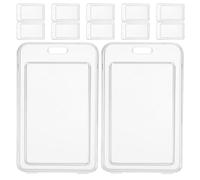 SAFIGLE 24pcs Id Card Sleeve Plastic Case for School Id Access Vertical Display Storage Holder for Bus Commute