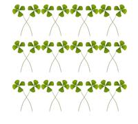 SAFIGLE 24Pcs Irish Four-Leaf Clover Pressed Dried Flowers 15-20Mm Green Embossed Leaves for DIY Crafts, Soap Making, Candle Decoration, and Bookmark Accessories