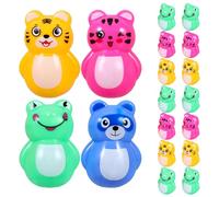 SAFIGLE 24pcs Mini Tumbler Toys for Kids:Tiger Frog Bear Cat Shape Wobble Toy for School Classroom - Safe Abs Material Ideal for Toddlers Gift for Girls Boys
