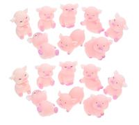 SAFIGLE 24pcs Resin Pig Figurines Cute Cartoon Farm Animal for DIY Succulent Decoration Pink Pig Ornaments for Cake Toppers Car Dashboard Garden Display