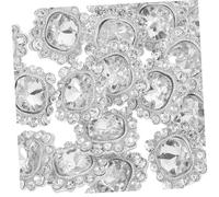 SAFIGLE 24pcs Rhinestone Crystal Sewing Buttons with Shimmering Silver Finish Sew Embellishments for Wedding Dresses DIY Crafts Clothes Bags and Home Decor