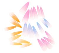 SAFIGLE 24pcs Super Long Rainbow Gradient Press-On Fake Nails Coffin Shape Waterdrop Tip Artificial Nail Set for Manicure Candy Color for Party and Daily Wear