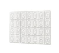 SAFIGLE 26 Large Silicone Letters Mold for DIY Craft and Home Use, Reusable Easy Release Alphabet Moulds with Flag Shape Design, Creative Capital Letter Font Silicone Molds