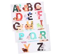 SAFIGLE 26pcs Cartoon Animal Alphabet Stickers Eva Wall Decals Boys and Girls Room Alphabet Decals Non-Magnetic