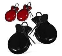 SAFIGLE 2pairs Wooden Castanets Finger Castanets for Adults Compact Portable Percussion Instruments for Rehearsals Sturdy Construction Easy to Learn