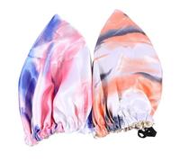 SAFIGLE 2pcs Adjustable Shower Caps for Women Double Satin Bathing Hats Protects Hair Suitable for Bath Spa and Sleeping