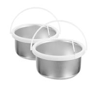 SAFIGLE 2pcs Aluminum Wax Pot Warmer Replacement with Anti-scald Design Nonstick Wax Melt Containers for Hair Removal Quick Heating Cauldron Lightweight and Easy to Clean for Salon and