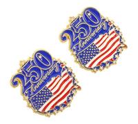 SAFIGLE 2pcs American Flag Brooch Pins 250th Anniversary Commemorative Enamel Alloy Lapel Pins for Veterans and Collectors, Versatile Decoration and Patriotic Statement Accessory for Daily
