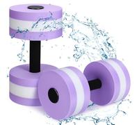 SAFIGLE 2pcs Aquatic Dumbbells Water Weights For Pool Exercise, Lightweight Foam Dumbbell Set For Water Aerobics And Resistance Training, Purple