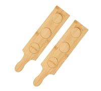 SAFIGLE 2pcs Bamboo Flight Board for Tasting Slots Stemware Holder Tray for Craft Beer and Whiskey Glasses Natural Material for Home Bar Pub Use