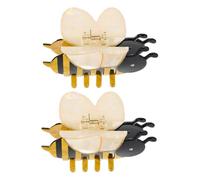 SAFIGLE 2pcs Bees Claw Hair Clips for Women Girls Mini Claw Clips Hair Catchers for Girls Styling Cute Bee Design