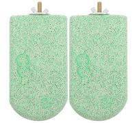 SAFIGLE 2pcs Bird Beak Grinding Stone Perches for Budgie and Lovebird Cage, Calcium Pumice Stone with Versatile Installation for Chewing and Beak Maintenance, Light Green Platform