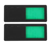 SAFIGLE 2Pcs Black Rectangular Toilet Door Signs 3X7Cm with Open Slider Privacy Sign for Office Bathroom Meeting Room, Vacant and Occupied Status Indicator