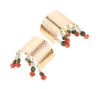 SAFIGLE 2pcs Boho Ponytail Holder Hair Clip with Glass Bead Tassel Alloy Skin Friendly Materials Elegant Chinese Style Hair Accessories for Women Daily Wear Parties and Travel