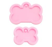 SAFIGLE 2pcs Bone Shaped Silicone Mold for Dog Tag Casting and Cake Baking, Food-grade Flexible Fondant Mold for Dog Birthday Cake and Chocolate Candy Making
