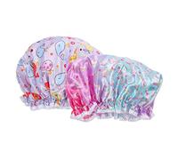 SAFIGLE 2Pcs Bonnet Sleeping Caps Unicorn Dolphin Print for Nighttime and Bath Durable Adorable Night Hats