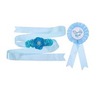 SAFIGLE 2pcs Born Maternity Belt Corsage for Shower Decorative Flower Sash Pin Mom Dad Gender Reveal Party Accessory