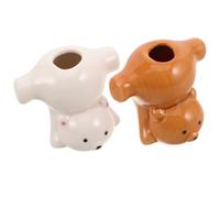 SAFIGLE 2pcs Cartoon Animal Toothbrush Holder Stand for Toothbrush and Toothpick Dispenser Jar Multifunctional Bathroom Organizer for Boys and Cute Storage Rack for Tooth Brushes