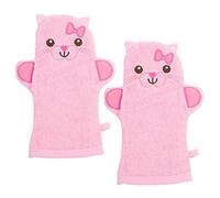SAFIGLE 2pcs Cartoon Animals Bathing Gloves Exfoliating Washcloths Gloves for Boys and Girls Bath Supplies Adorable Animal Design Portable Body Scrubber for Boy Girl Bath