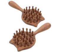 SAFIGLE 2Pcs Cat Shaped Wooden Scalp Massager Comb Ergonomic Wide Tooth Hair Comb for Gentle Detangling Durable Hair Massager for All Hair Types Fun Cat Design