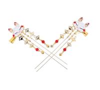 SAFIGLE 2pcs Chinese Vintage Tassel Hairpin Mask Headwear Side Clip Hair Accessories for Women
