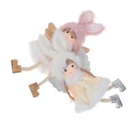 SAFIGLE 2pcs Christmas Angel Doll Ornaments Soft Hanging Pendants for Christmas Tree Decoration Handmade Elegant Fairy Figurines with Convenient Strings Festive for Home Party