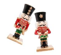 SAFIGLE 2pcs Christmas Decoration Candlestick Nutcracker Themed Ornaments for Dining Table Centerpiece Xmas Pedestal Decor Rustic Xmas Candle Holders for Fireplace Holiday Party