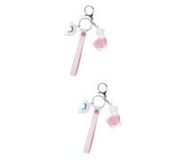 SAFIGLE 2pcs Cute Pendant Keychain Animal Shape Keyring Spring Buckle Fashion Bag Decor for Women Random Color