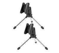 SAFIGLE 2pcs Desktop Microphone Tripod Stand with Clip, Compact and Lightweight Microphone Holder Made of Plastic and Metal, Built to Last for Live-streaming and Office Use