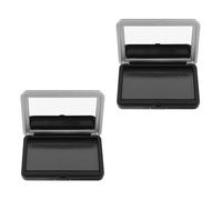 SAFIGLE 2pcs DIY Magnetic Eyeshadow Palette with 18 Grids and Mirror, Portable Travel Size Makeup Container for Blush and Lipstick Storage, Sleek Matte Black Plastic and Iron Design
