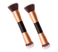 SAFIGLE 2Pcs Dual Ended Portable Makeup Brush for Powder Blush Lightweight Travel Friendly Cosmetics Tool with Soft Bristles for Precision Application and Everyday Use