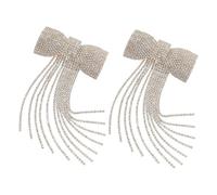 SAFIGLE 2Pcs Elegant Bow Hair Clips with Rhinestones and Tassels Fashion Hair Accessories for Weddings Parties and Everyday Wear Versatile and for All Hairstyles