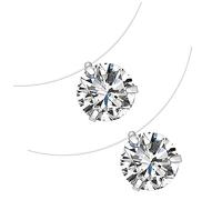 SAFIGLE 2Pcs Elegant Transparent Fish Wire Necklace with Zircon Pendant Delicate Jewelry Accessory for Invisible Design for Fashionable Occasions
