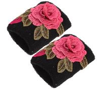 SAFIGLE 2pcs Ethnic Embroidered Wrist Sleeves Warm Cotton Wristband for Maximum Protection and Comfort in Winter, for Those Who Feel Cold Or Need Wrist Care