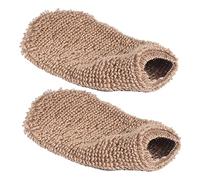 SAFIGLE 2Pcs Exfoliating Bath Gloves Durable Body Massage Mittens for Deep Cleansing Premium Plant Shower Gloves Skin Scrubbing for Arms Legs and Back Brown