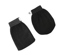 SAFIGLE 2pcs Exfoliating Gloves Bathing Glove Black Body Scrubber Edges for Shower Bathroom Home Use