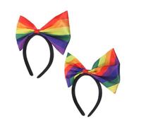 SAFIGLE 2pcs Fashion Headbands Rainbow Bowknot Headband for Women Party Hair Accessories
