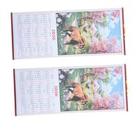 SAFIGLE 2pcs Feng Shui Wall Calendars with Horse Zodiac Artistic Hanging Scrolls for Year Blessings Space-saving Decorative Date Trackers for Home and Office