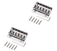 SAFIGLE 2pcs Fixed Hard Tail Guitar Bridge Screws Vintage Style Bass Bridge for Electric Guitar Chrome String
