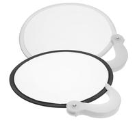 SAFIGLE 2Pcs Foldable Handheld Round Fan for, Small Portable Folding Fan, White and Black, Suitable for Birthday Party and Wedding Decoration