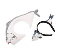 SAFIGLE 2Pcs Funny Sea Animal Headband Cartoon Shark Fish Hair Hoop Lightweight Washable Cosplay Accessory for Costume Parties for Halloween Fun Events
