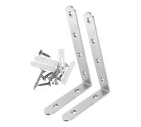 SAFIGLE 2pcs Furniture Wall Anchors Anti-Tip Kit for Cabinet and Bookcase Child Safety Supports Easy Install 4mm Thick Stainless Steel 100 * 150mm
