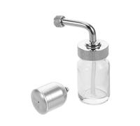 SAFIGLE 2pcs Glass Airbrush Paint Bottles Empty Paint Dispenser Storage Jar Airbrush Cleaning Pot Glass Bottle Container
