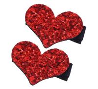SAFIGLE 2Pcs Glitter Heart Shaped Hair Clips for Sparkly Valentines Day Hair Barrettes for Parties Birthdays Everyday Wear Fit Festive Design