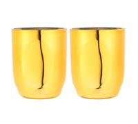 SAFIGLE 2pcs Golden Plastic Game Dice Cup for Liar’s Dice and Craps | Comfortable Texture, Easy to Store and Carry, Lightweight Build, Party Table Game Props